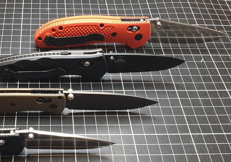4 Drop Point Knives Side by Side for Comparison
