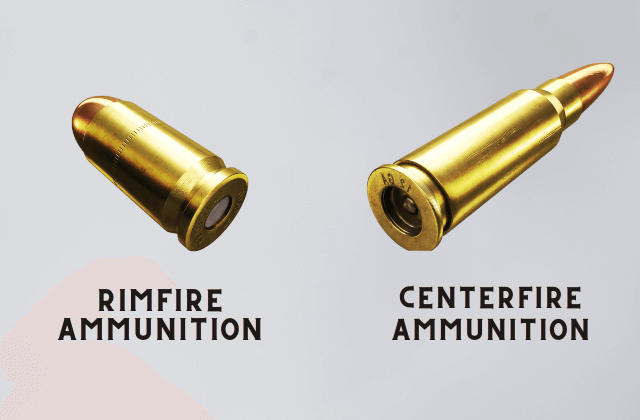 What is the main difference between centerfire and rimfire ammunition